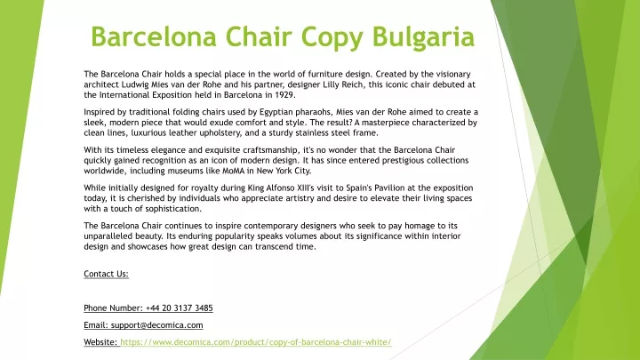 barcelona chair copy bulgaria