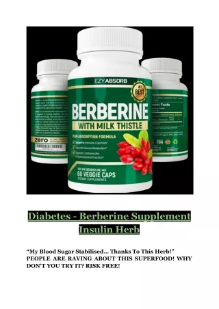 Diabetes - Berberine Supplement