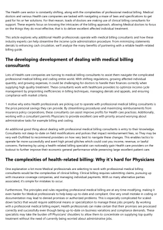the health care sector is constantly shifting