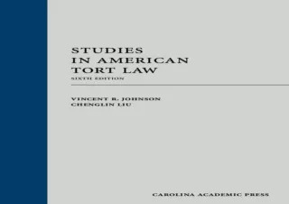 DOWNLOAD/PDF Studies in American Tort Law, Sixth Edition