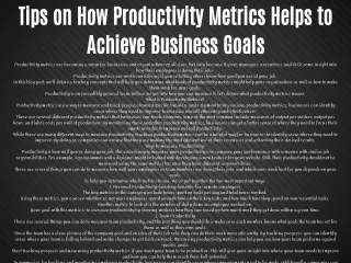 tips on how productivity metrics helps to achieve