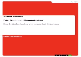 DOWNLOAD/PDF Die Badinter-Kommission: Eine kritische Analyse der ersten drei Gutachten