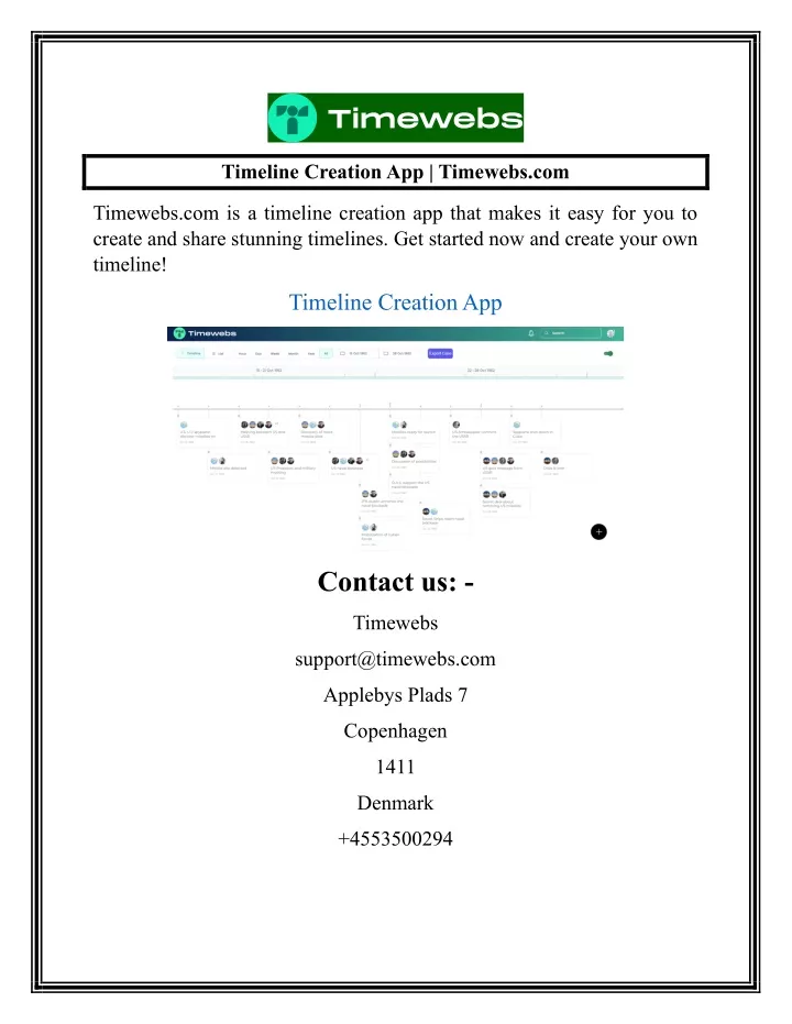 timeline creation app timewebs com