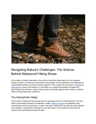 Navigating Nature's Challenges_ The Science Behind Waterproof Hiking Shoes