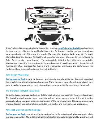 shengyu have been supplying body kit cars