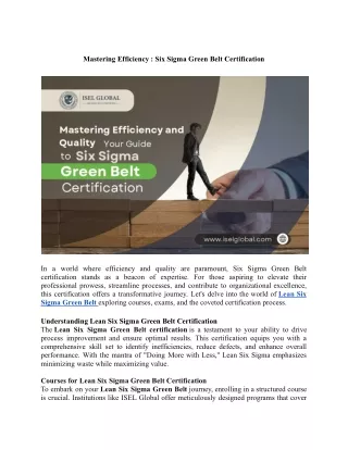 Six Sigma Green Belt- Courses, Exams and Certification.docx