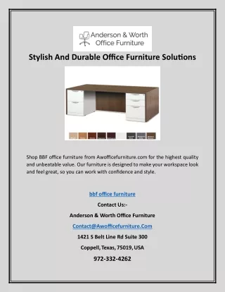 Stylish And Durable Office Furniture Solutions
