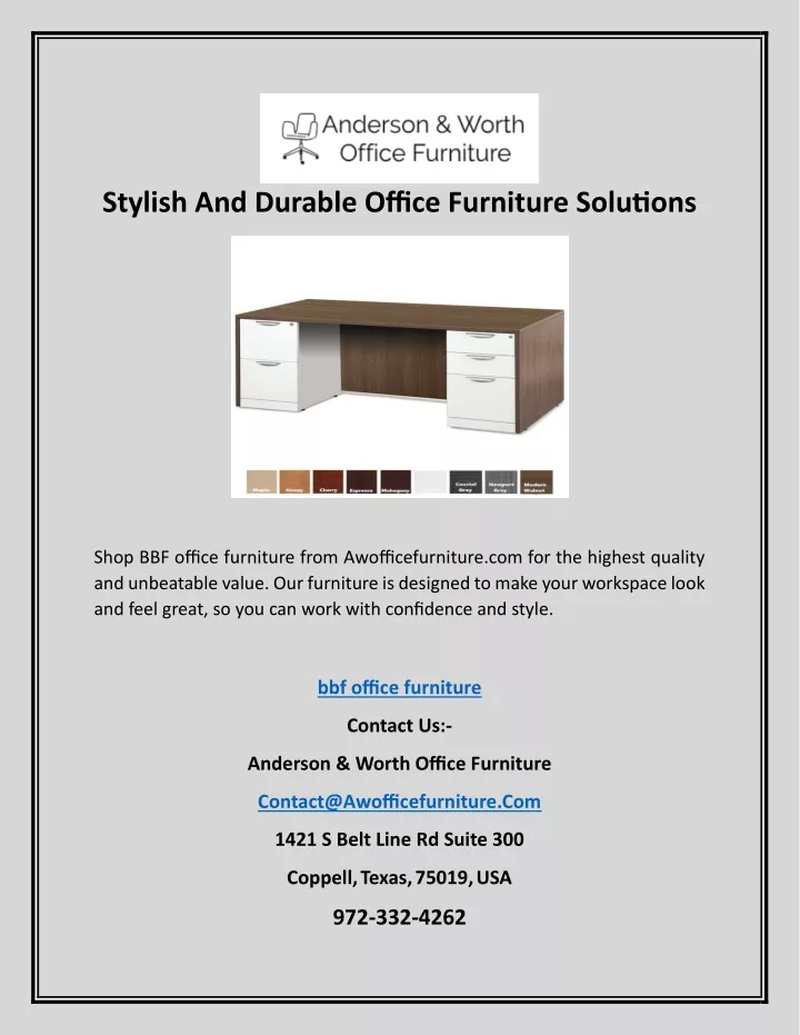 stylish and durable office furniture solutions