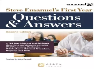 get [PDF] Download Steve Emanuel's First Year Questions and Answers (Academic Success Series)