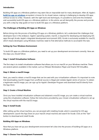 Demystifying the Process: How to Build iOS Apps on a Windows Platform