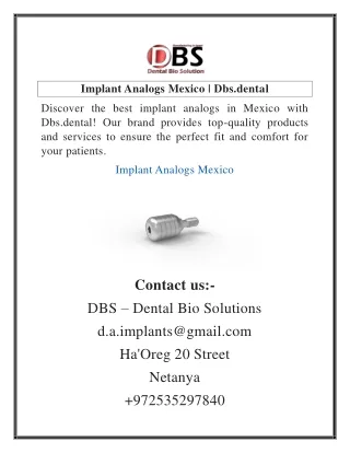 Implant Analogs Mexico  Dbs.dental