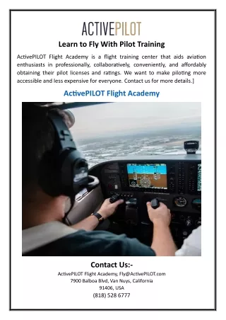 Learn to Fly With Pilot Training
