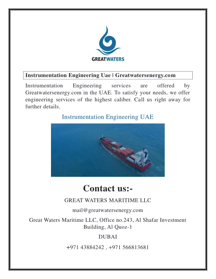 instrumentation engineering uae greatwatersenergy