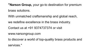 Brass industry in Jamnagar, Gujarat | Narson Group