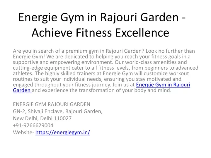 energie gym in rajouri garden achieve fitness excellence