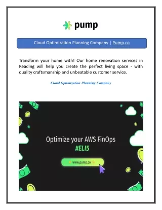 Cloud Optimization Planning