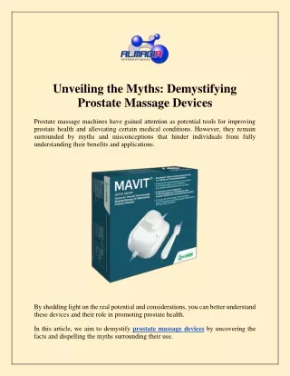 Unveiling the Myths: Demystifying Prostate Massage Devices