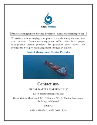 Project Management Service Provider  Greatwatersenergy