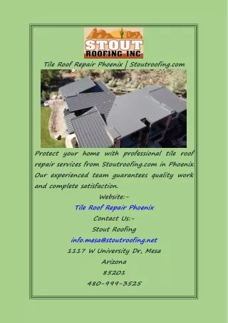 Tile Roof Repair Phoenix  Stoutroofing