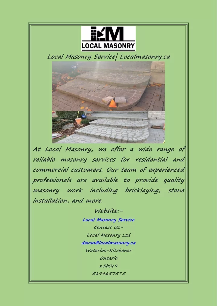 local masonry service localmasonry ca