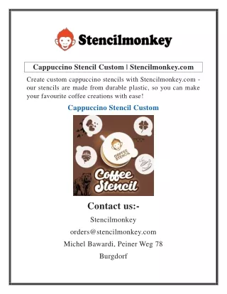 Cappuccino Stencil Custom  Stencilmonkey