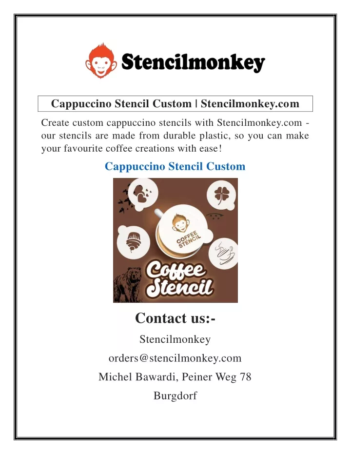 cappuccino stencil custom stencilmonkey com