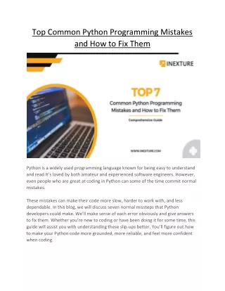 top common python programming mistakes