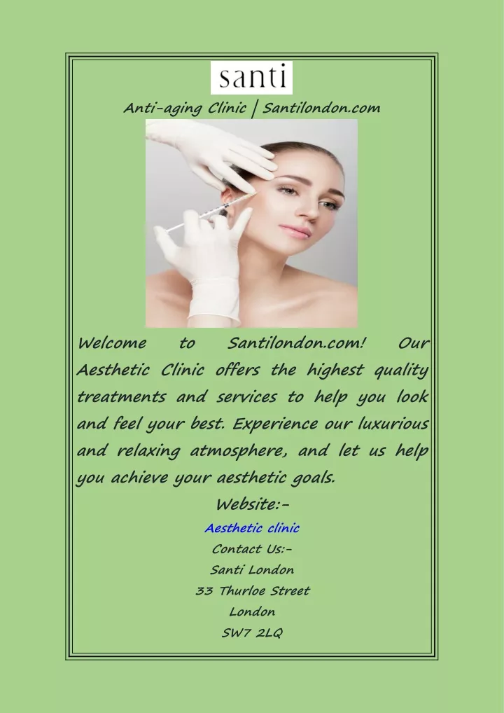 anti aging clinic santilondon com