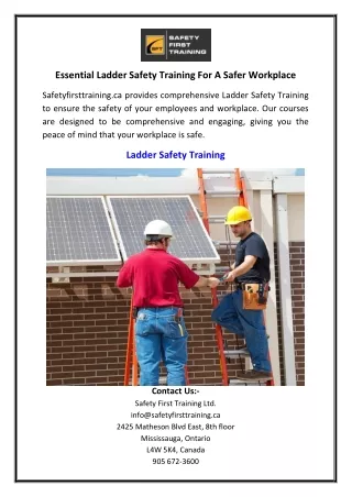 essential ladder safety training for a safer