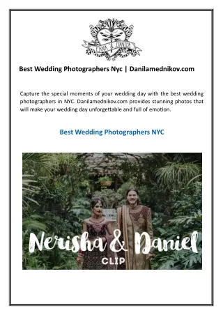 Best Wedding Photographers Nyc - Danilamednikov
