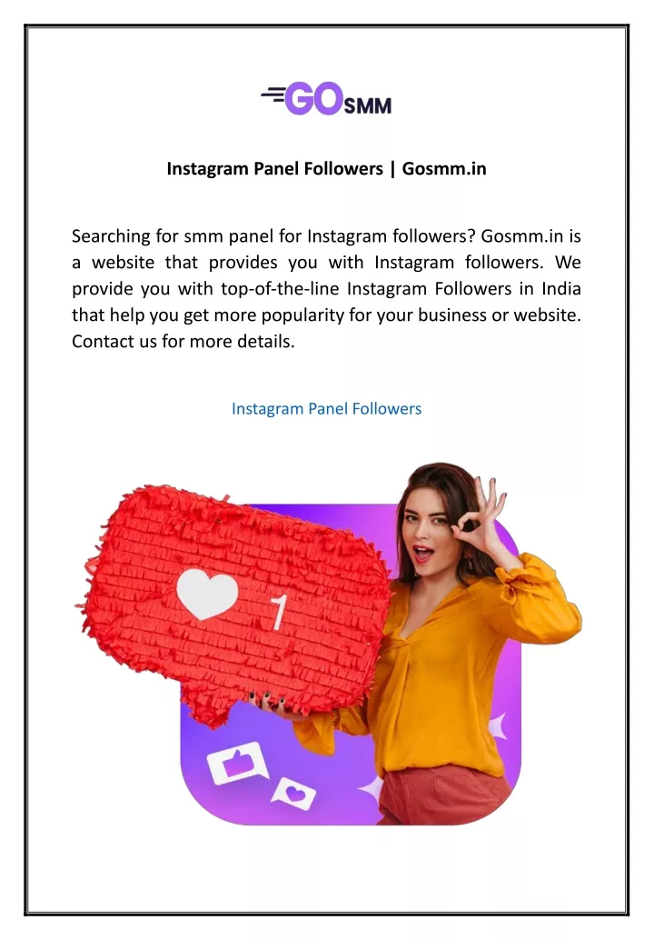 instagram panel followers gosmm in