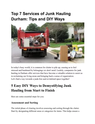 top 7 services of junk hauling durham tips