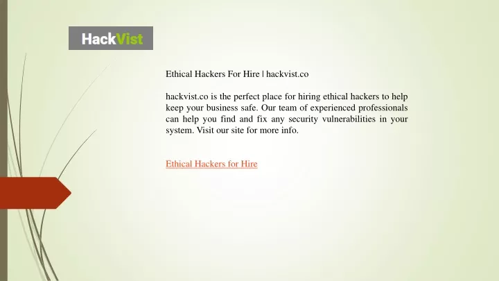 ethical hackers for hire hackvist co hackvist