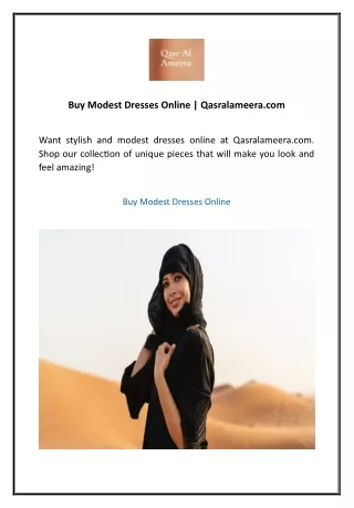 Buy Modest Dresses Online  Qasralameera.com 01
