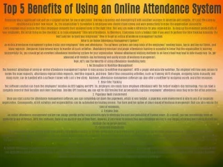 Top 5 Benefits of Using an Online Attendance System