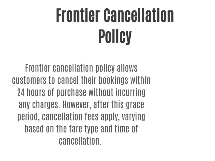 frontier cancellation policy