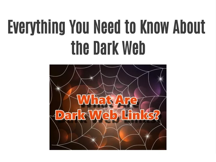 presentation dark web