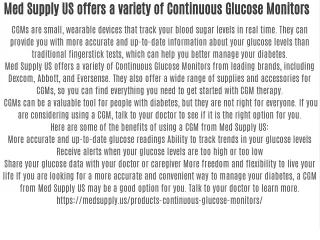 med supply us offers a variety of continuous