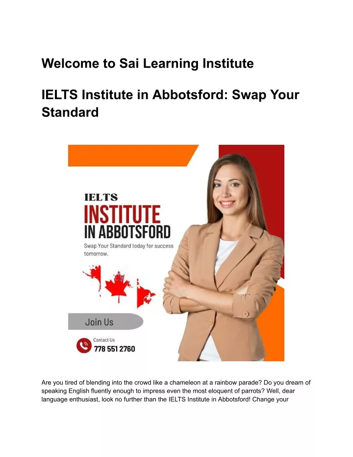welcome to sai learning institute