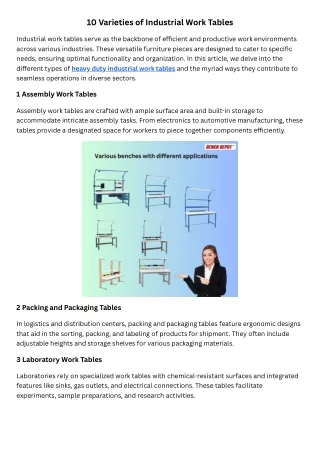 10 varieties of industrial work tables