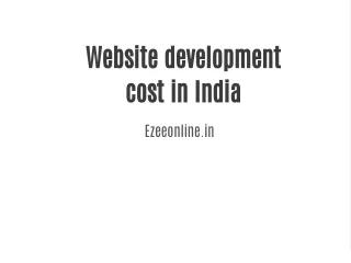 Website development cost in India