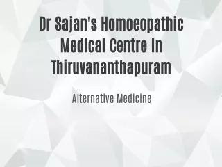 Dr Sajan's Homoeopathic Medical College Thiruvananthapuram