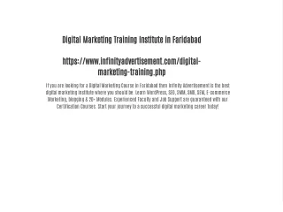 Digital Marketing Training Institute in Faridabad