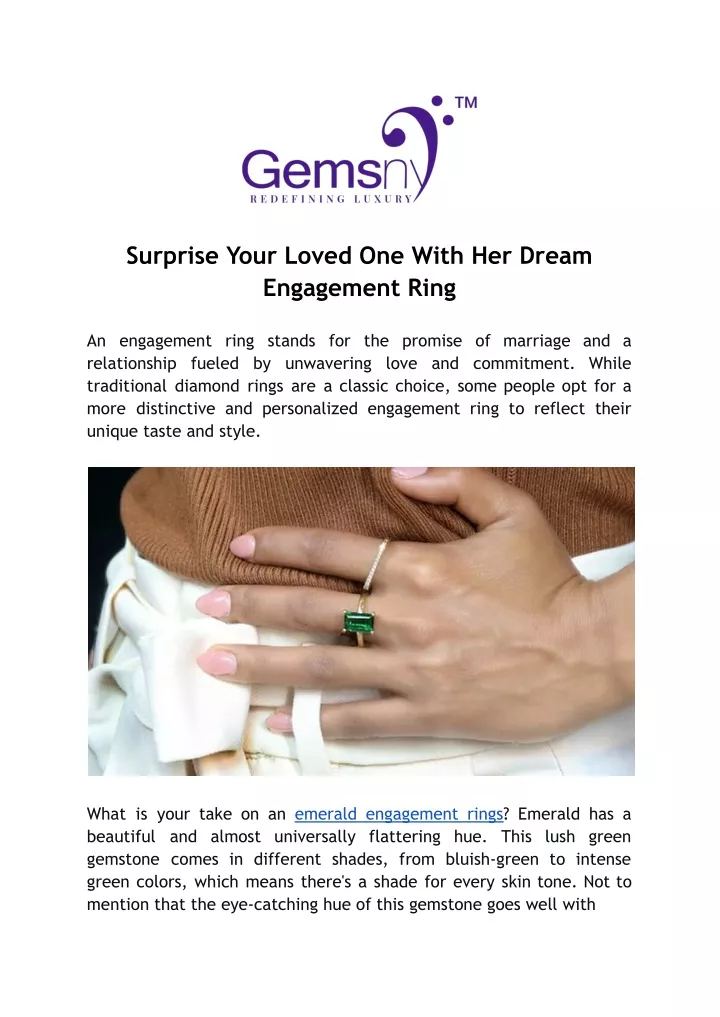 surprise your loved one with her dream engagement