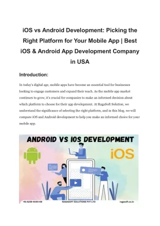Top iOS & Android App Development Company in USA