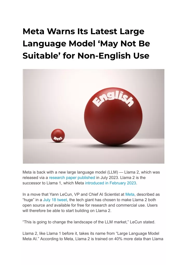 meta warns its latest large language model