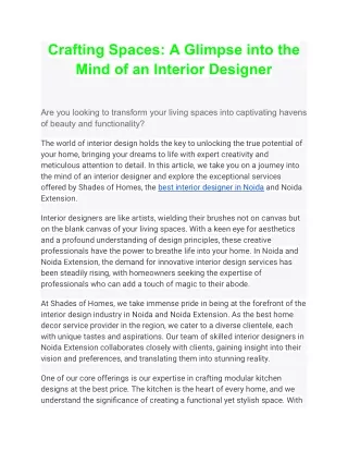 Best Interior designer In Noida