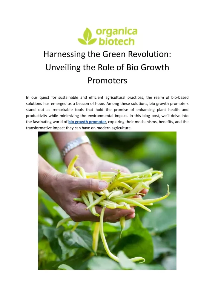 harnessing the green revolution unveiling