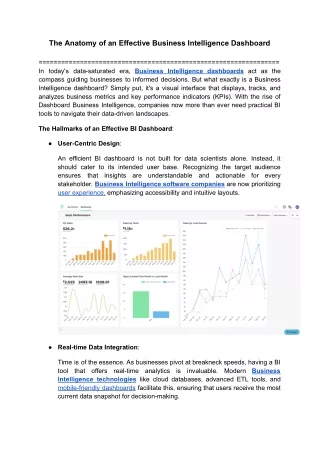 the anatomy of an effective business intelligence