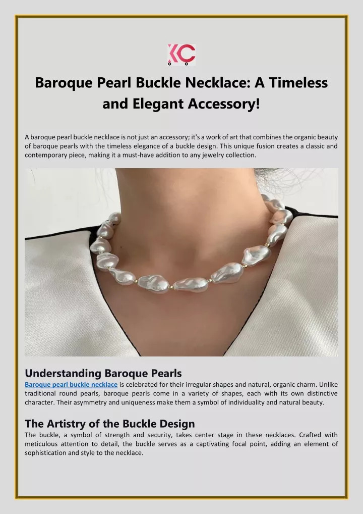 baroque pearl buckle necklace a timeless